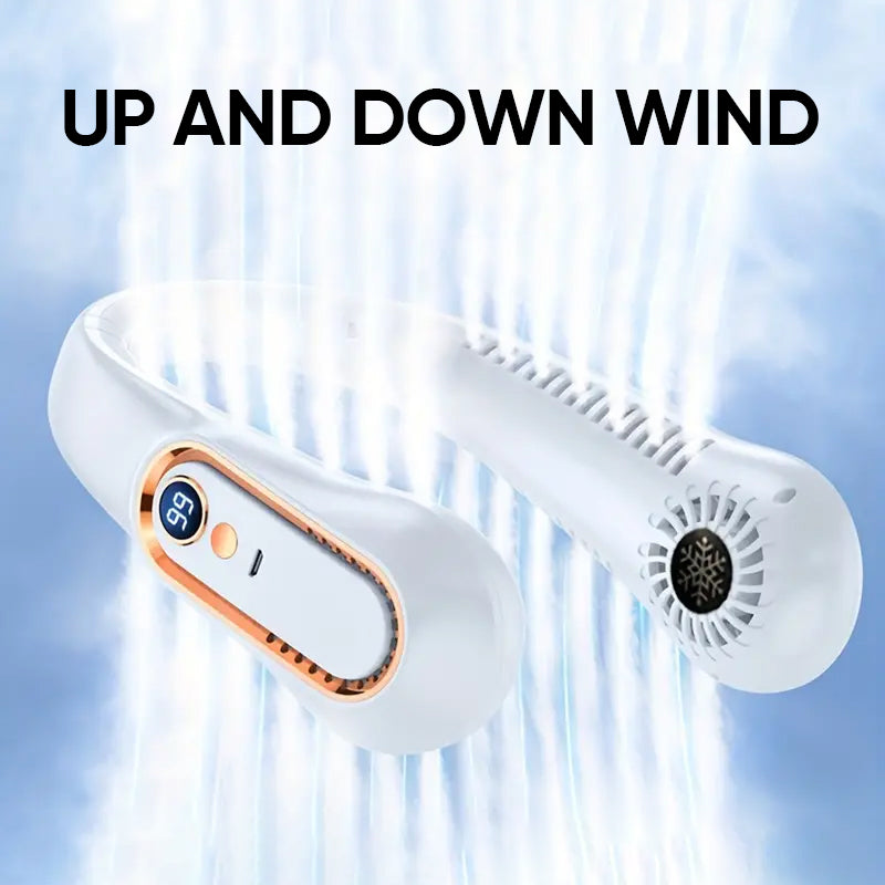 Gluschwein - Nackenventilator, wiederaufladbarer USB-Lüfter, 5 Geschwindigkeiten einstellbar