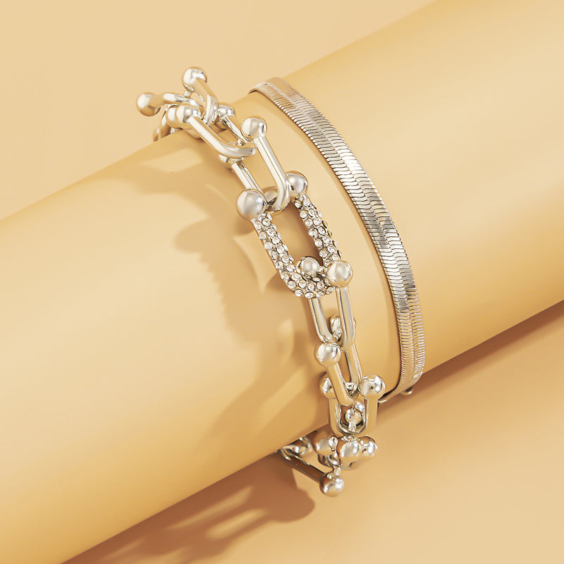 Gluschwein - Minimalistisches Schlangenknochen-Metallarmband