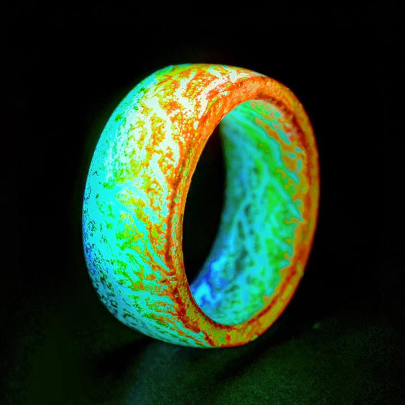 Gluschwein - Fashion Colorful Luminous Resin Fluorescent Glowing Ring ZWEIFARBIG