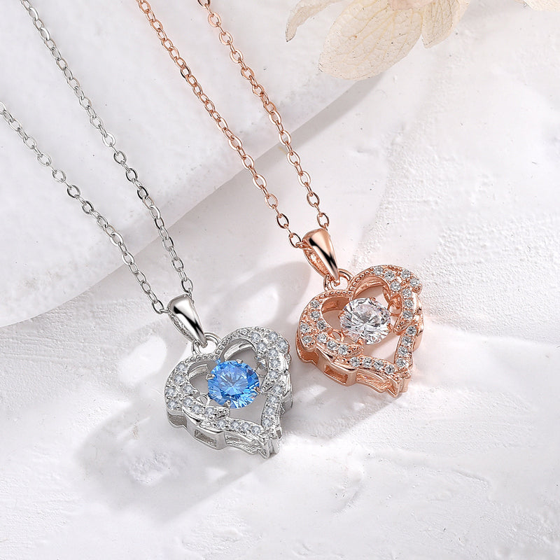 Gluschwein - Sparkling Zirconia Heart Necklace
