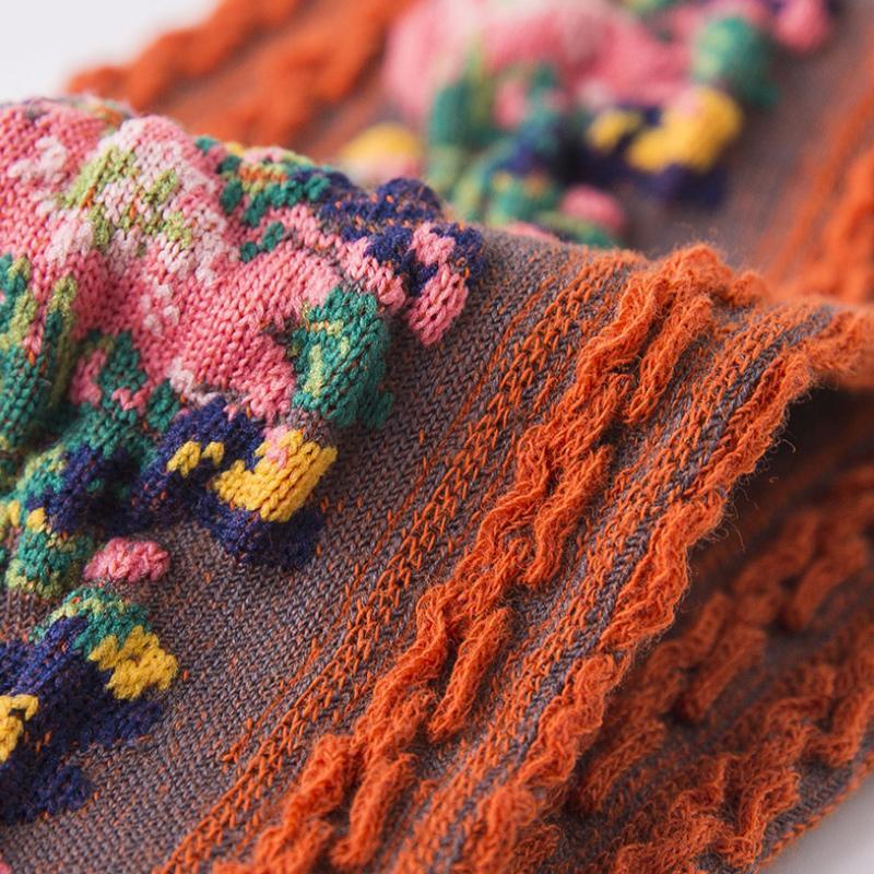 Gluschwein - Vintage Socken mit Blumenstickerei (5 Paar)