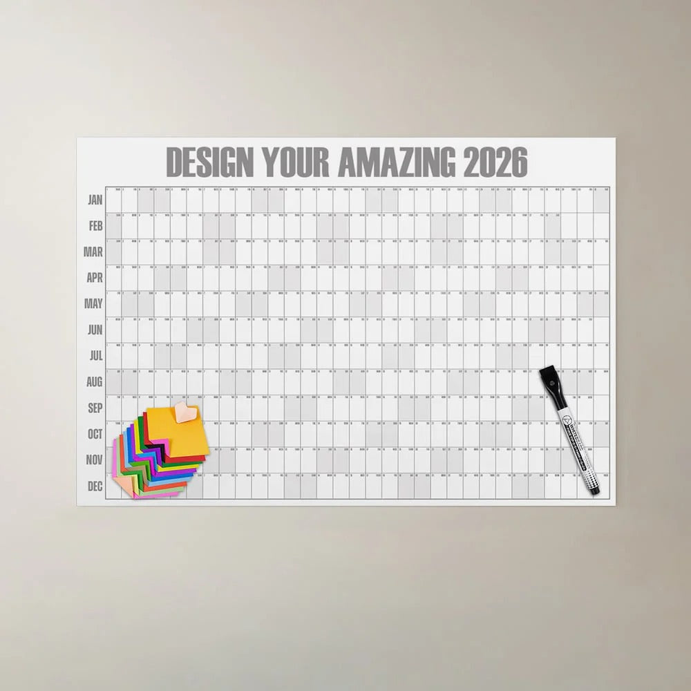 Gluschwein - YearCalander - Großer minimalistischer Wandkalender 2026