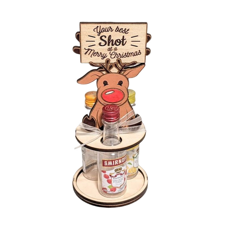 Gluschwein - Weihnachts-Mini-Weinflaschenhalter Rentier