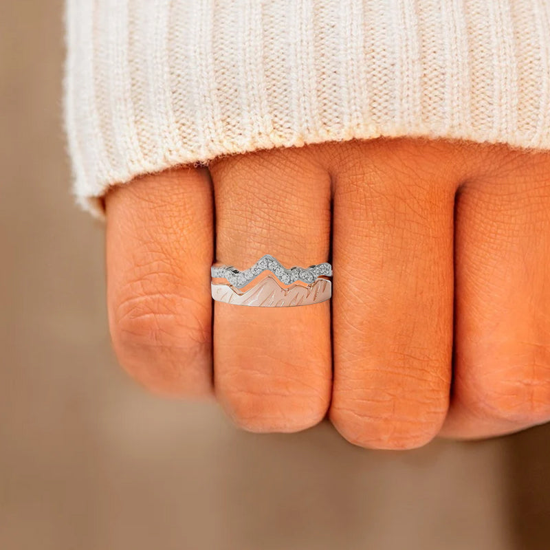 Gluschwein - Two Tone Wavy Double Layer Ring