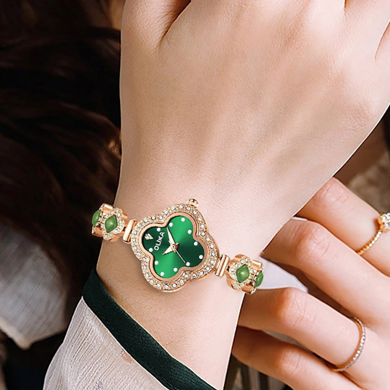 Gluschwein - Vierblättriges Kleeblatt-Armbanduhr für Damen
