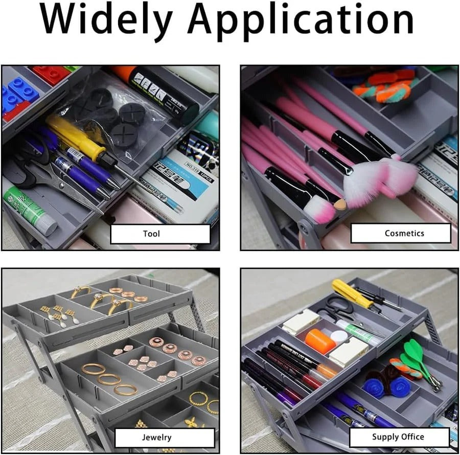 MakeUpTray - Organizador de cajones inteligente de 3 niveles: aprovecha al máximo tu espacio de almacenamiento