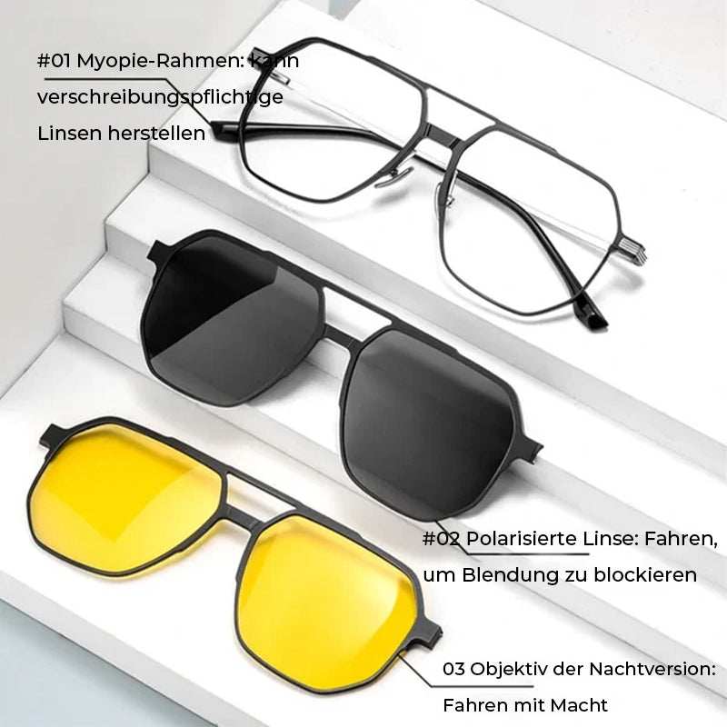 Gluschwein - Magnetisch polarisierte 3-in-1-Sonnenbrille
