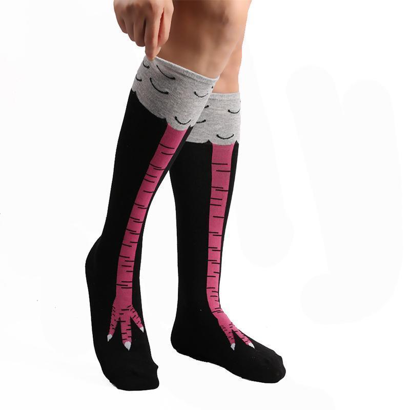 Gluschwein - Hühnerbeinsocken Hühnerfüße Socken Rosa - ÜBER DAS KNIE