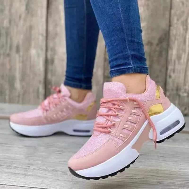 Gluschwein - Mesh-Schnürschuhe für Damen Rosa