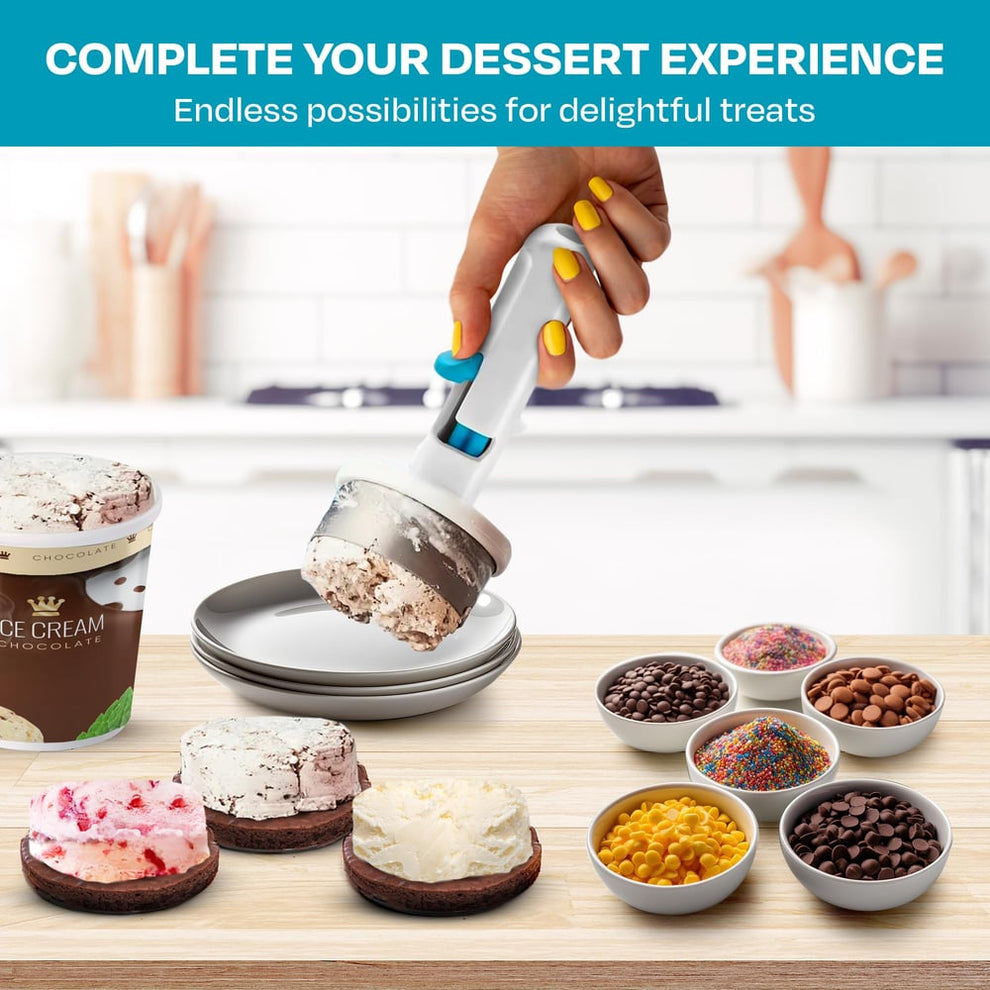 JollyScoop - Cuchara para helado tipo sándwich: ideal para postres creativos de verano