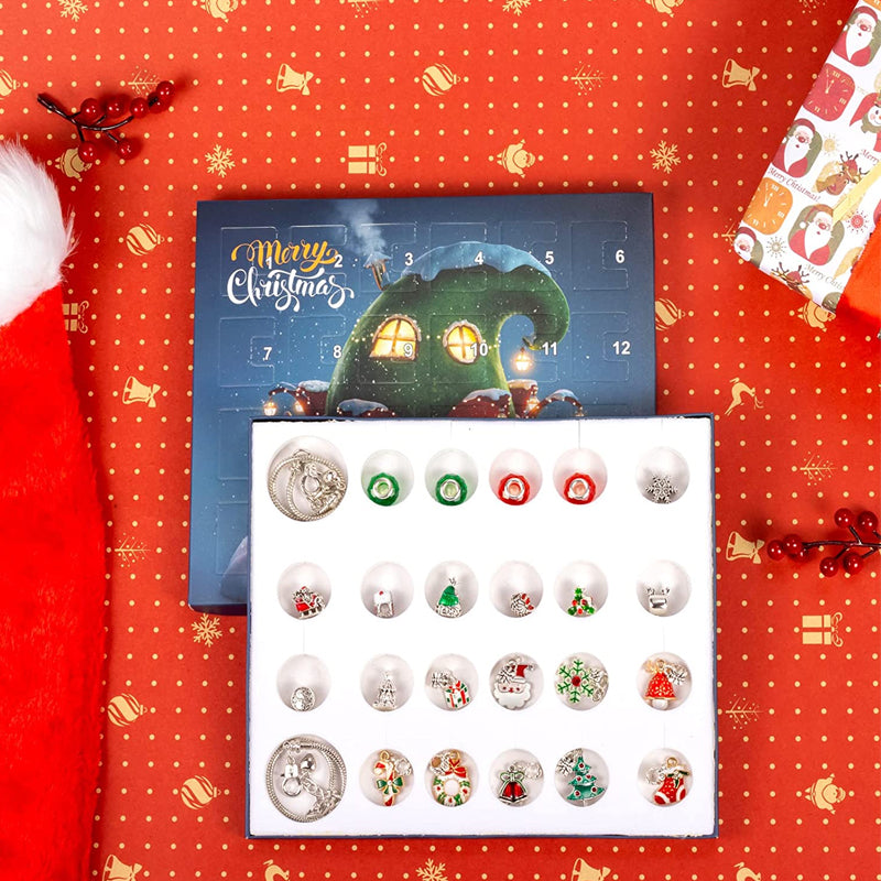 Ensemble de bracelets avec calendrier compte à rebours de Noël DIY 24 jours