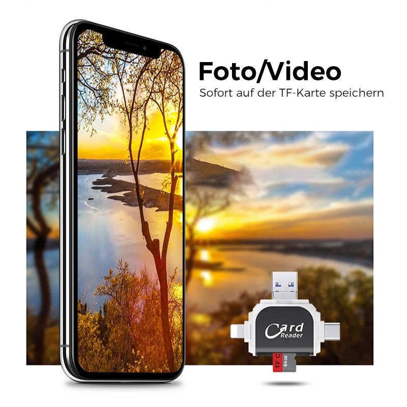 Gluschwein - 4-in-1-Universal-SD-TF-Kartenleser mit mehreren Anschlüssen