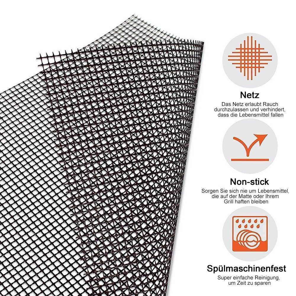 Gluschwein - Teflon Netz Grillmatte antihaft wiederverwendbar, eckig 33x40 cm, 1/3 pc