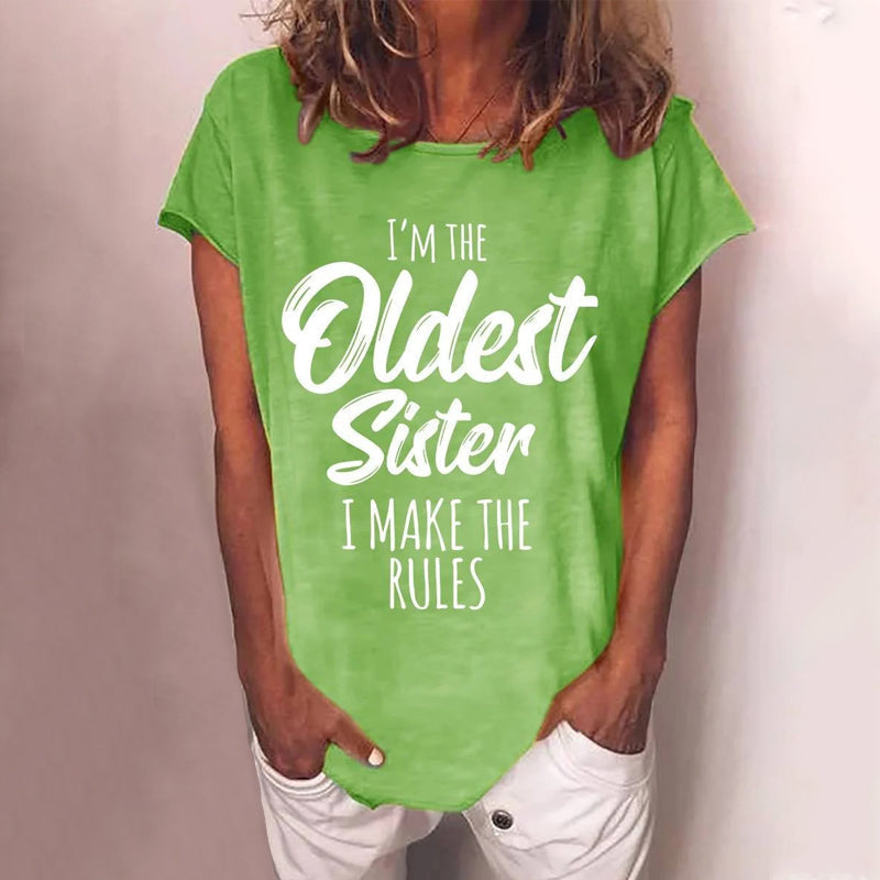 Gluschwein - Sisterhood Making Rules T-Shirt Älteste Schwester Grün