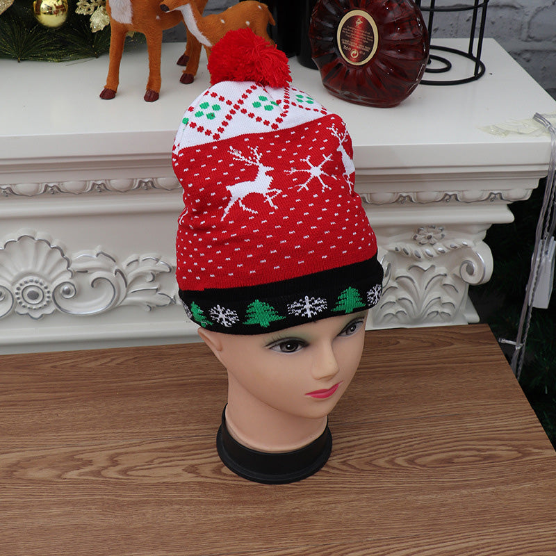 Gluschwein - Bunte leuchtende gestrickte Weihnachtsmütze