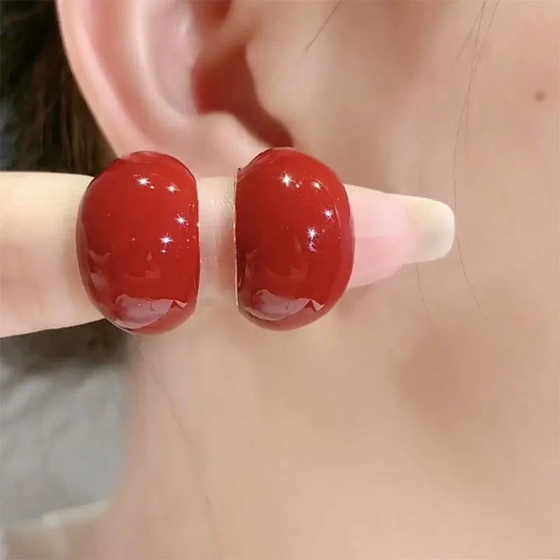 Gluschwein - Painted Ear Hoops Pair
