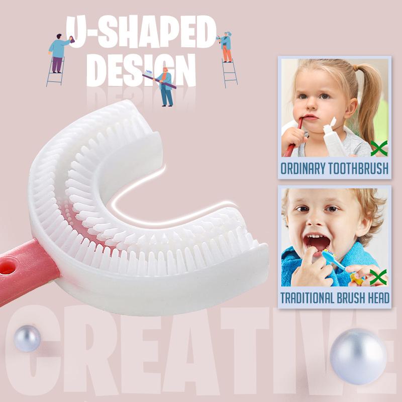Brosse à dents en U - Brosse à dents pour enfants en forme de U - particulièrement sûre et douce pour les dents des enfants