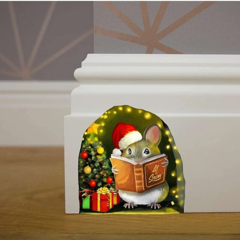 Gluschwein - Maus Wandtattoo Aufkleber Weihnachtsmaus