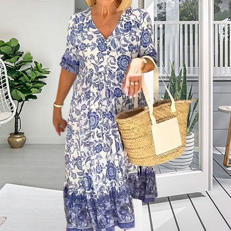 Gluschwein - V-Ausschnitt Böhmisches Kleid