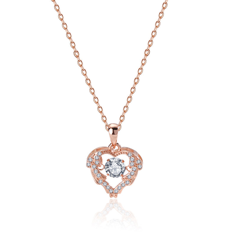 Gluschwein - Sparkling Zirconia Heart Necklace