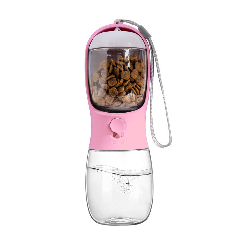 Gluschwein - 2-in-1 tragbarer Futterspender für Wasserflaschen Rosa 550ml