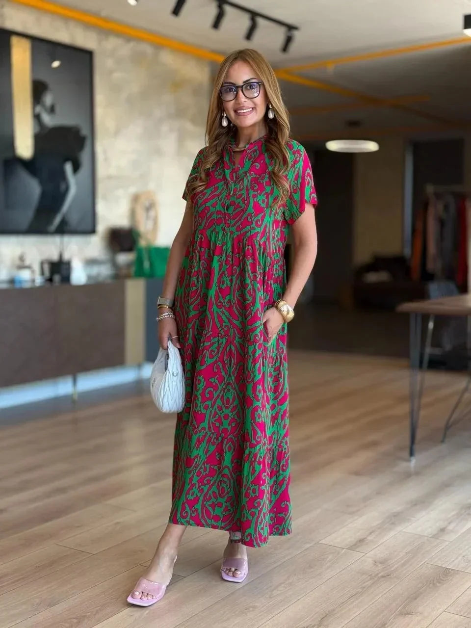 Jubilee – Vestido holgado de corte A con estampados