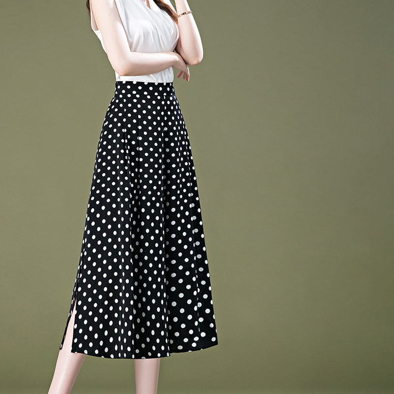 Gluschwein - Schwarze, gepunktete Chiffon-Culotte