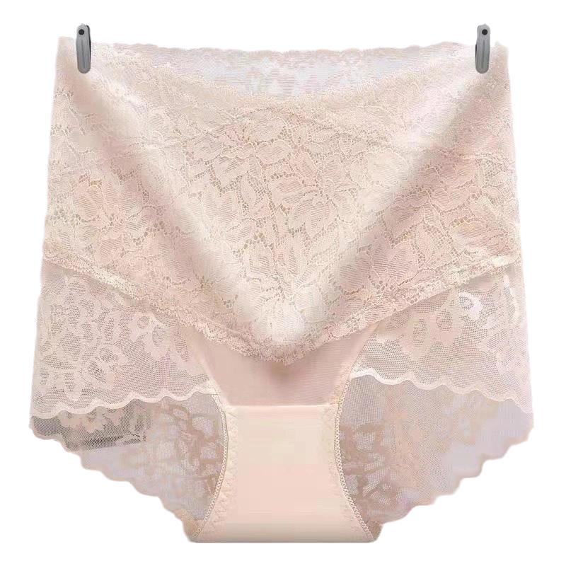 Gluschwein - Hochtailliertes Spitzenhöschen Beige