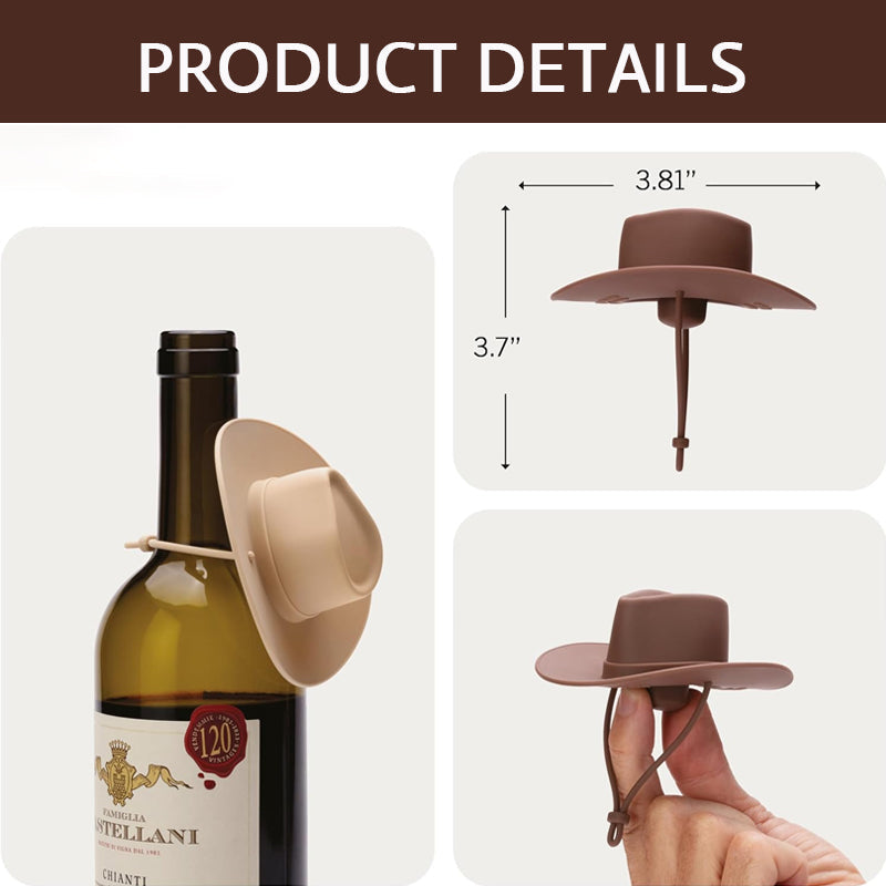 1+1 GRATUIT | Bouchon de bouteille de vin en forme de chapeau de cowboy – étanche, élégant et original