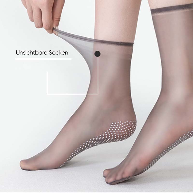 Gluschwein - Unsichtbare, rutschfeste Kristallseidensocken für Frühling und Sommer