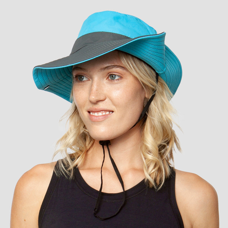 Gluschwein - Faltbarer Sonnenhut mit UV-Schutz Blau