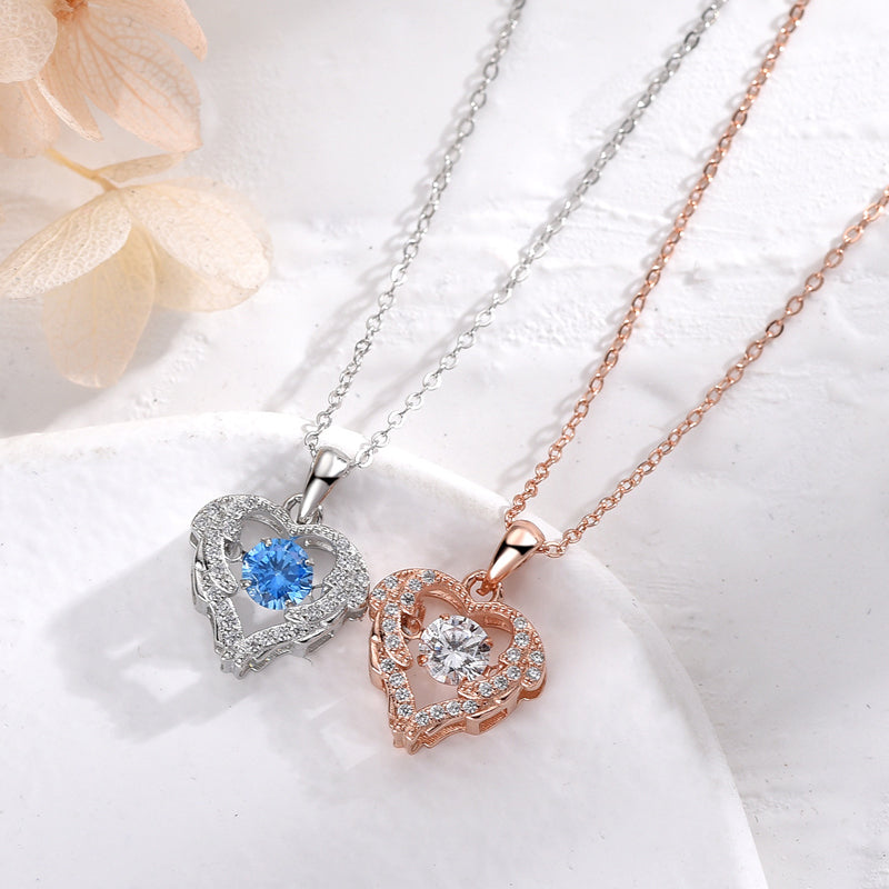 Gluschwein - Sparkling Zirconia Heart Necklace