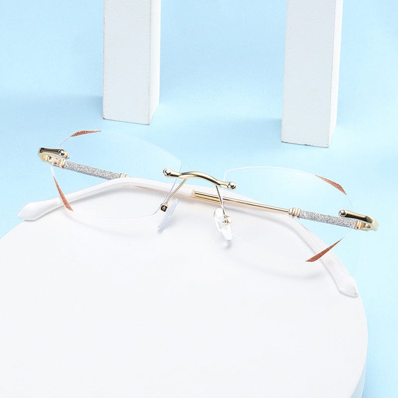 Gluschwein - Modische randlose Anti-Blaulicht Lesebrille