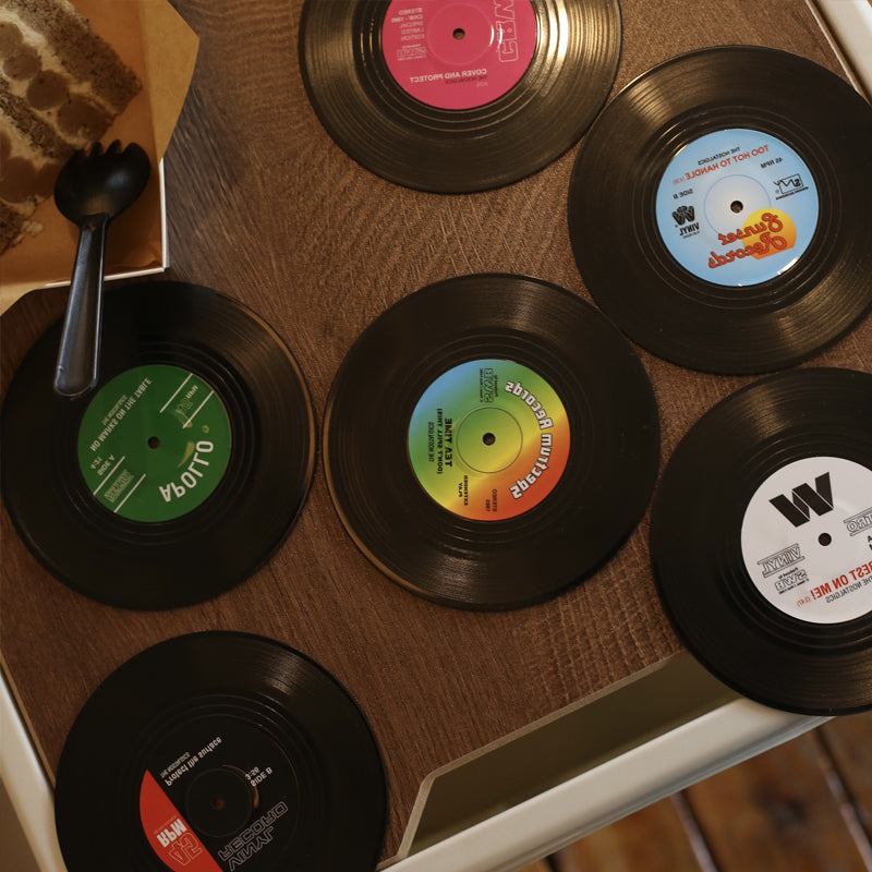 Gluschwein - Schallplatten-Untersetzer mit Vintage-Spielerhalter