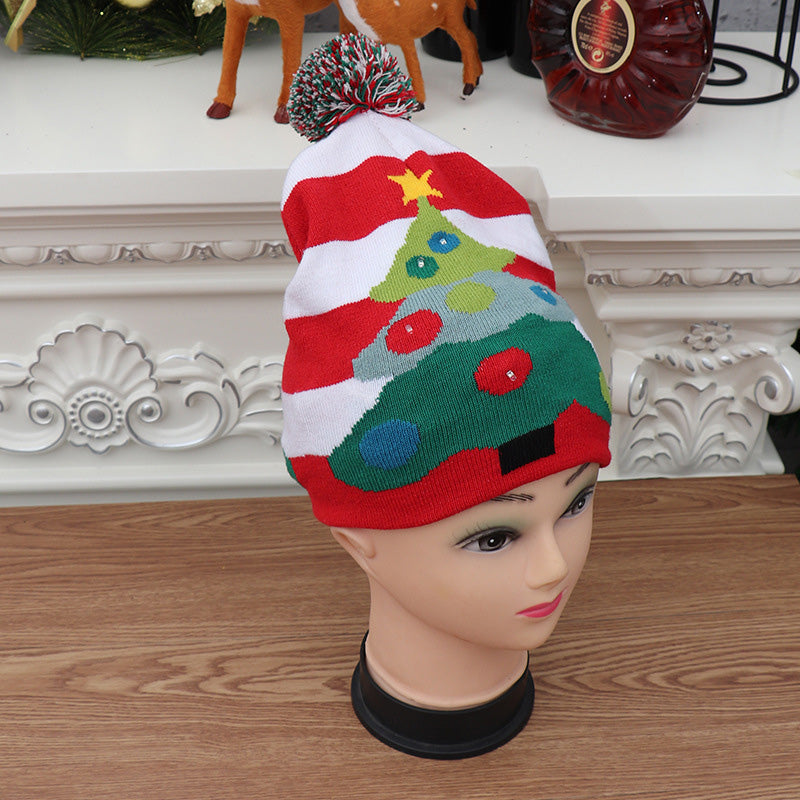 Gluschwein - Bunte leuchtende gestrickte Weihnachtsmütze