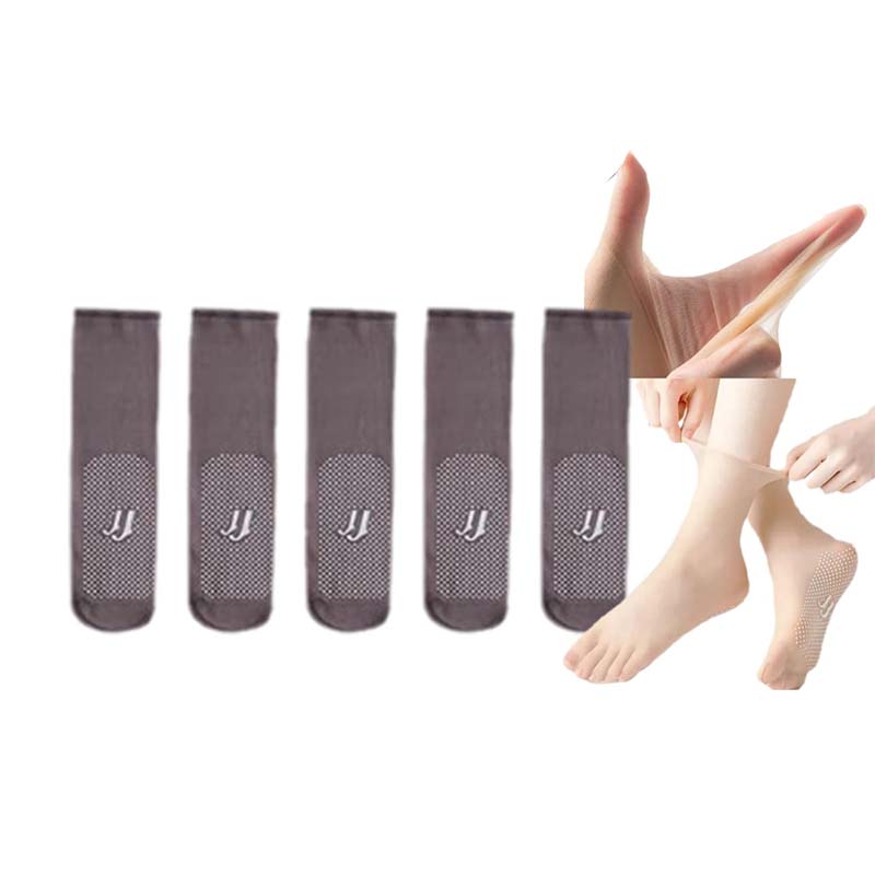 Gluschwein - Unsichtbare, rutschfeste Kristallseidensocken für Frühling und Sommer