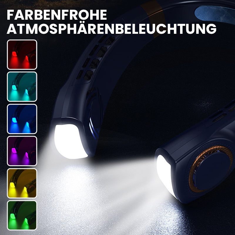 Gluschwein - Tragbarer Halsventilator zum Aufhängen mit bunten Lichtern