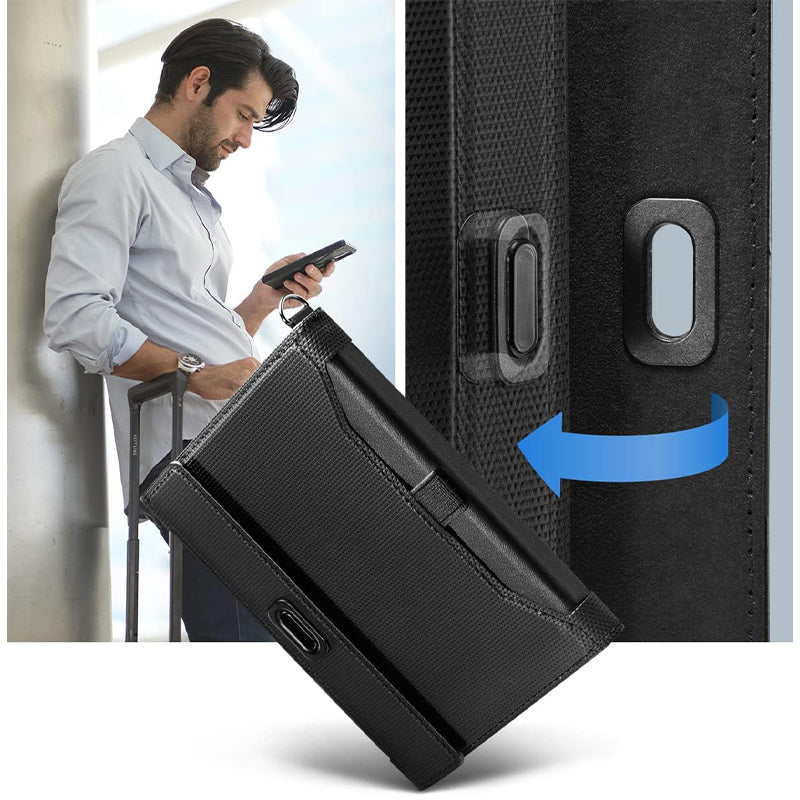 Porte-passeport court élégant, durable et multifonctionnel pour hommes