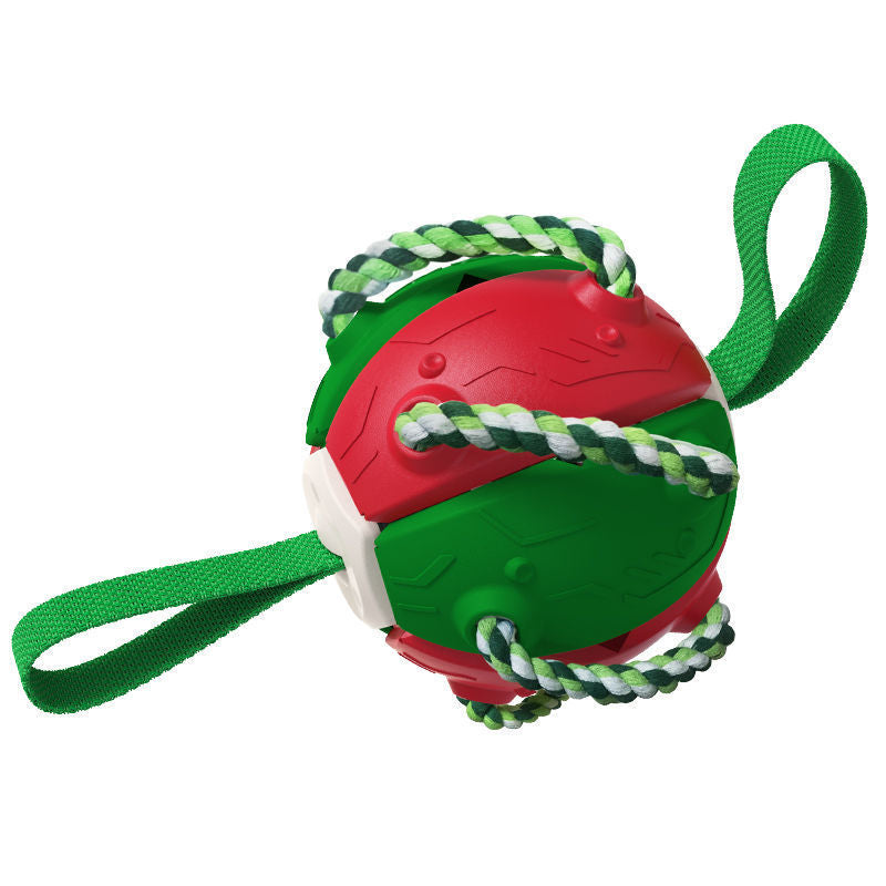 Gluschwein - Bissfestes Hundespielzeug Frisbeefußball Rot & Grün