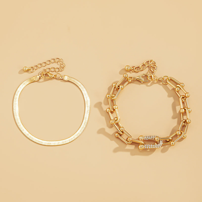 Gluschwein - Minimalistisches Schlangenknochen-Metallarmband