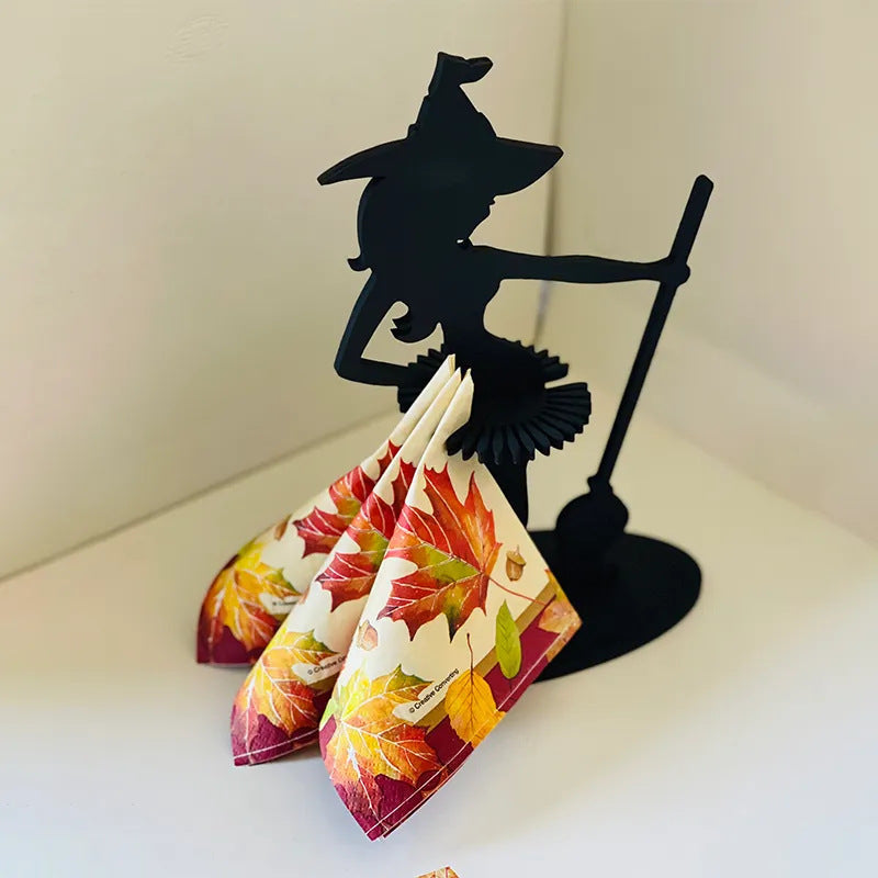 Gluschwein - Hölzerne Halloween-Hexe-Serviettenhalter-Verzierung