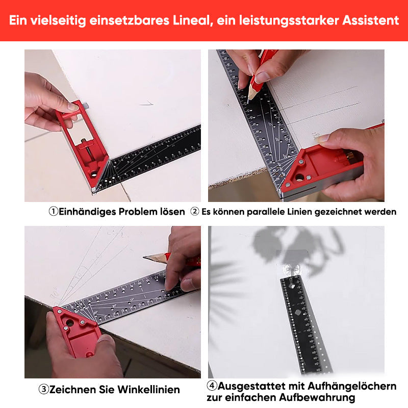 Gluschwein - Mehrwinkel-Messlineal - Hochwertiges professionelles Messwerkzeug