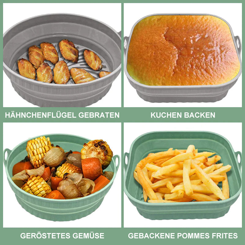 Gluschwein - Heißluftfritteuse Grillpfanne aus Silikon