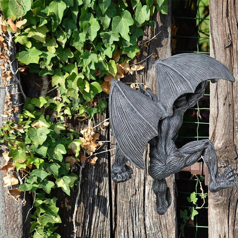 Gluschwein - Drachengeflügelter Gargoyle-Zaunaufhänger