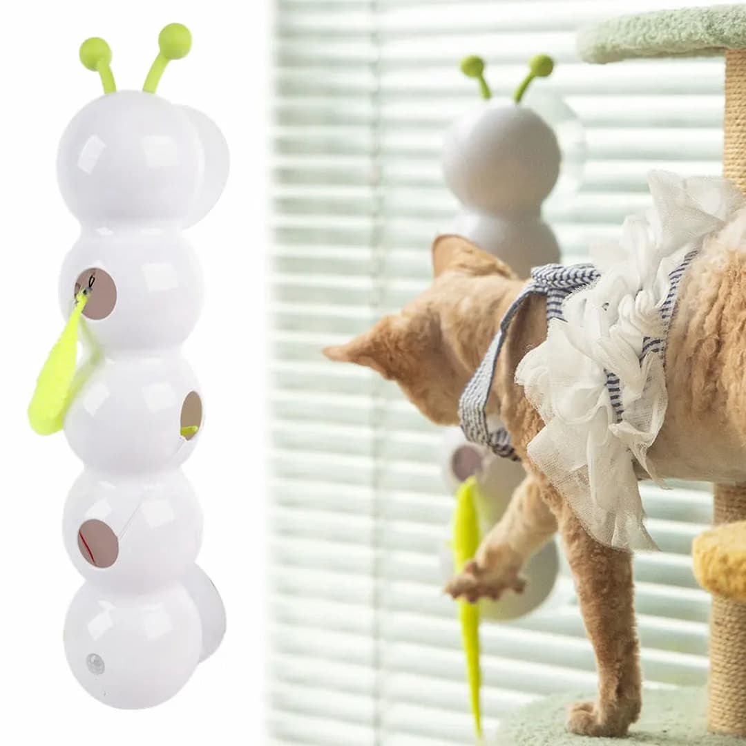 WormWhirl - Juguete interactivo para gatos con movimiento de caracol
