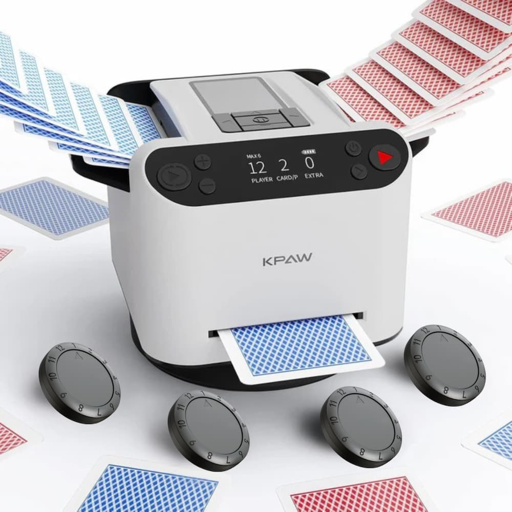 CardShuffler - Automatischer Kartenmischer & Dealer mit 4 Fernbedienungen zum Kartenziehen