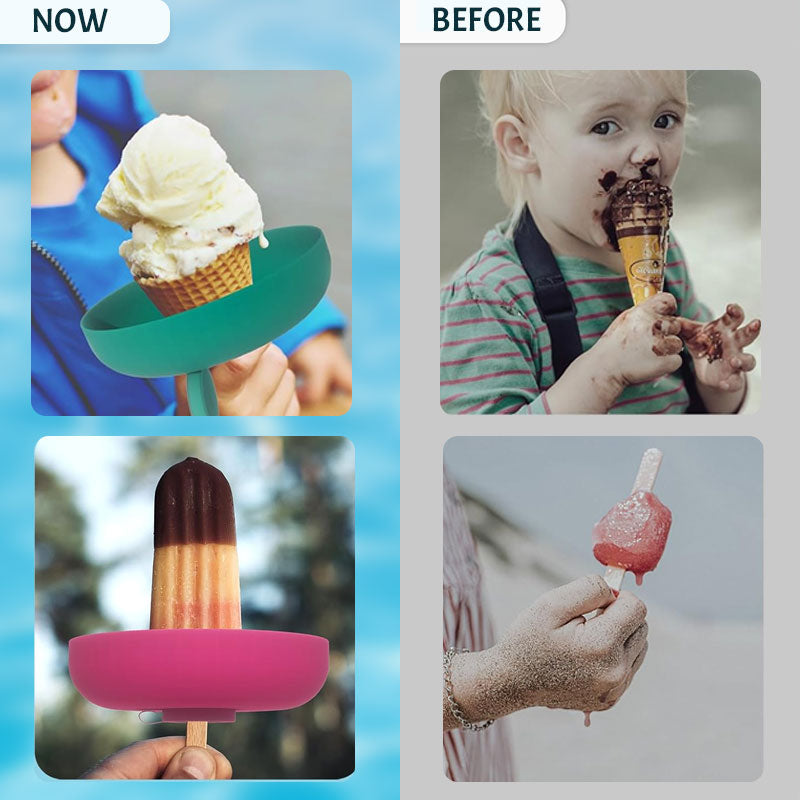 1+1 GRATUIT | Porte-glace en silicone – Protection anti-goutte pour glaces et cornets