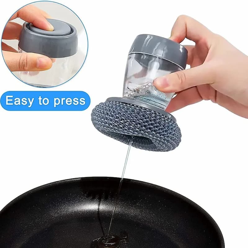 Horuvera - Cepillo para platos de cocina con dispensador de jabón - antibacteriano y resistente al moho
