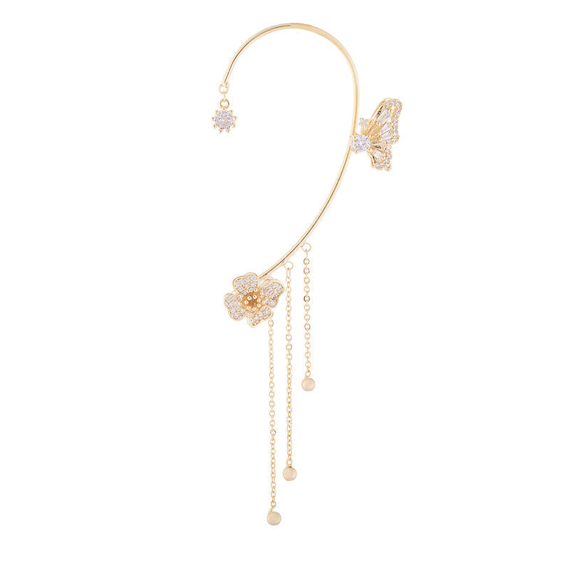 Gluschwein - Elegante Schmetterlings-Blumenohrringe mit Quasten