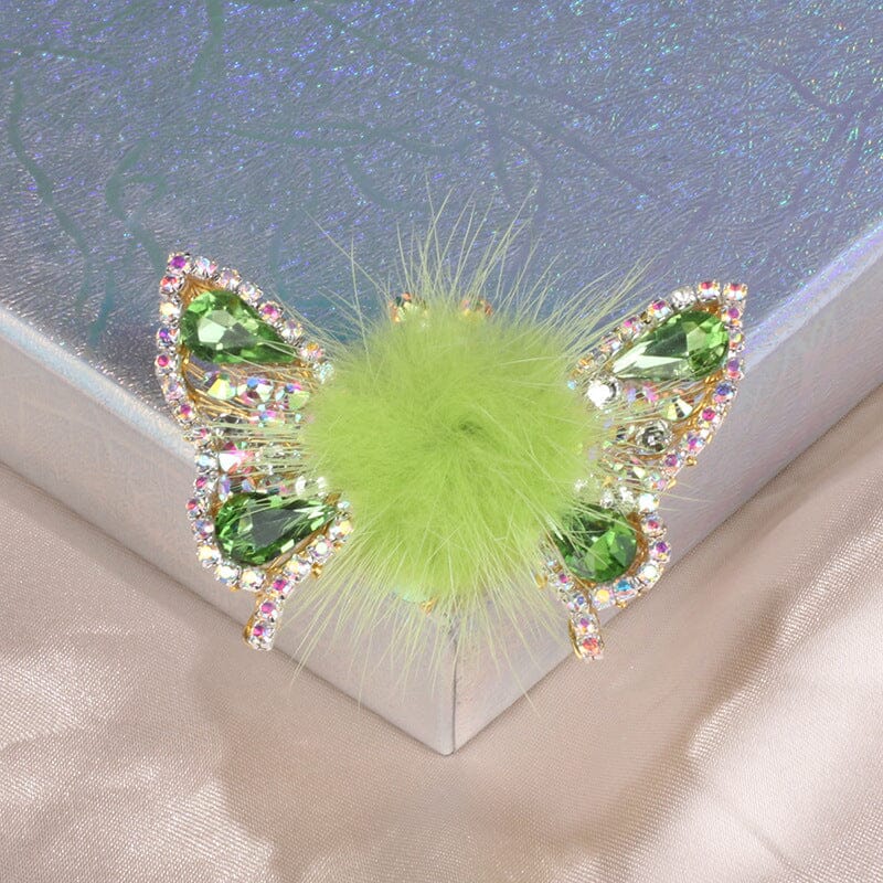 Gluschwein - Fliegende Schmetterling Haarnadel grün